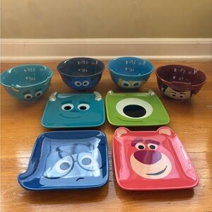 Disney Pixar "30 Years of Pixar" Anniversary Dish Set - 8 Pieces - Rare